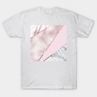 Deep rose gold with grey marble T-Shirt